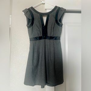 BCBG leather trim and tweed size 0 dress